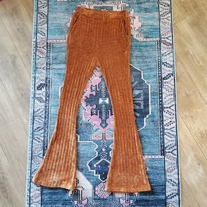 Orange corduroy flare pants, 4